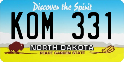 ND license plate KOM331