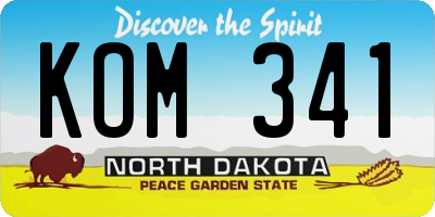 ND license plate KOM341