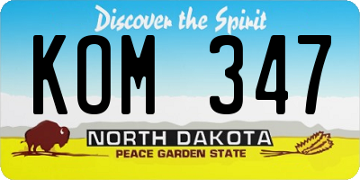 ND license plate KOM347