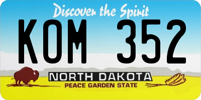 ND license plate KOM352
