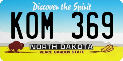 ND license plate KOM369
