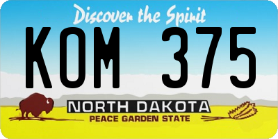ND license plate KOM375