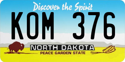 ND license plate KOM376