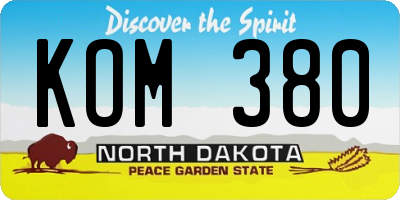 ND license plate KOM380