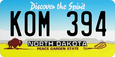 ND license plate KOM394