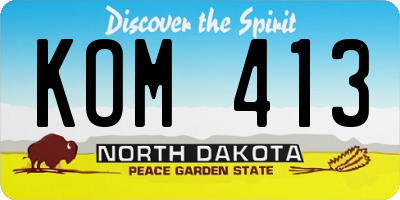 ND license plate KOM413