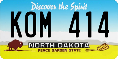 ND license plate KOM414
