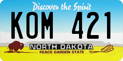 ND license plate KOM421