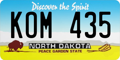 ND license plate KOM435