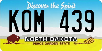 ND license plate KOM439