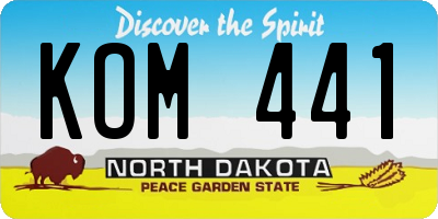 ND license plate KOM441