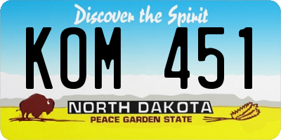 ND license plate KOM451