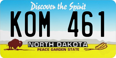 ND license plate KOM461