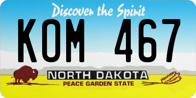 ND license plate KOM467