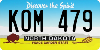 ND license plate KOM479