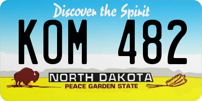 ND license plate KOM482