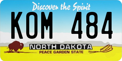 ND license plate KOM484
