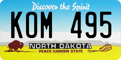 ND license plate KOM495