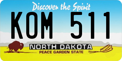 ND license plate KOM511