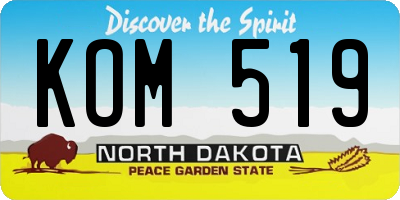 ND license plate KOM519
