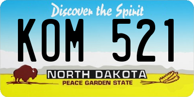 ND license plate KOM521