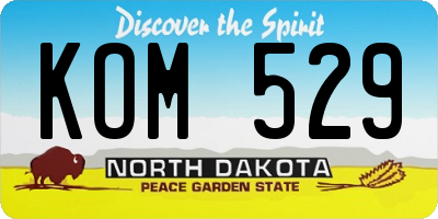 ND license plate KOM529