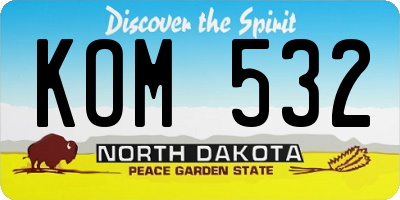 ND license plate KOM532