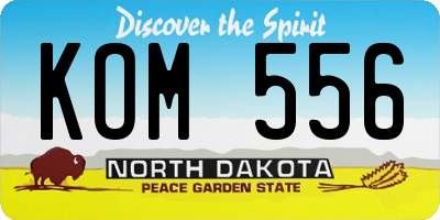 ND license plate KOM556