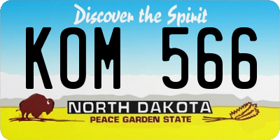 ND license plate KOM566