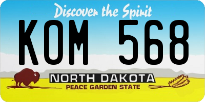 ND license plate KOM568