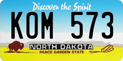 ND license plate KOM573