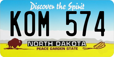 ND license plate KOM574