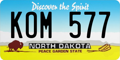 ND license plate KOM577