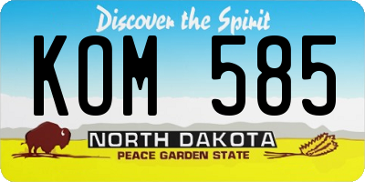 ND license plate KOM585