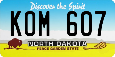 ND license plate KOM607