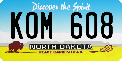 ND license plate KOM608
