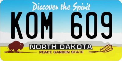 ND license plate KOM609