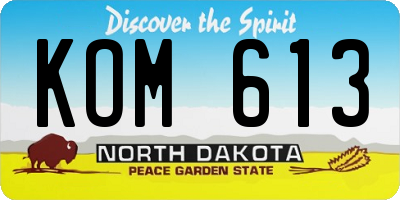 ND license plate KOM613