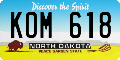 ND license plate KOM618