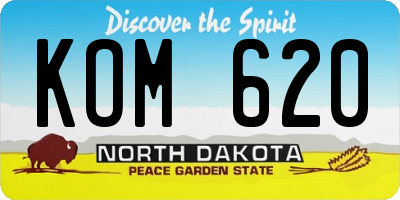 ND license plate KOM620