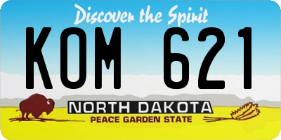 ND license plate KOM621
