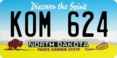 ND license plate KOM624
