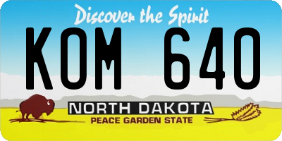 ND license plate KOM640