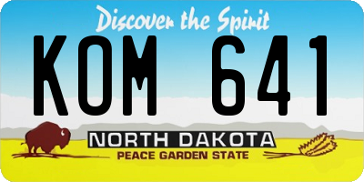ND license plate KOM641