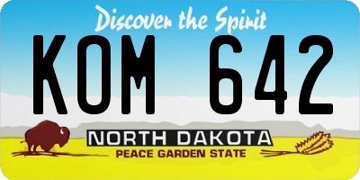 ND license plate KOM642