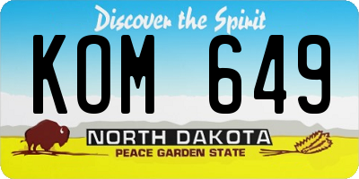 ND license plate KOM649