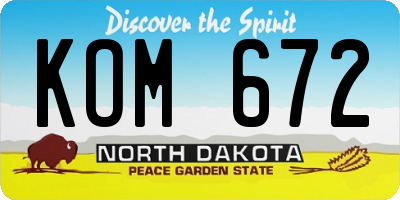 ND license plate KOM672
