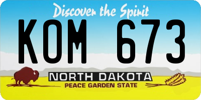ND license plate KOM673