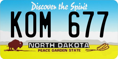 ND license plate KOM677