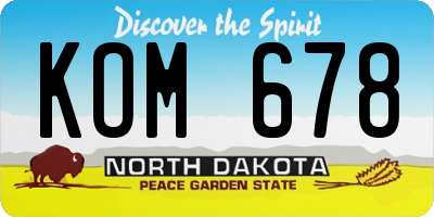 ND license plate KOM678